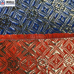3k 240gsm rose pattern jacquard carbon fiber/kevlar hybrid fabric in blue
