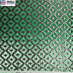 3k 240gsm hydrant pattern jacquard carbon fiber/kevlar hybrid fabric in green