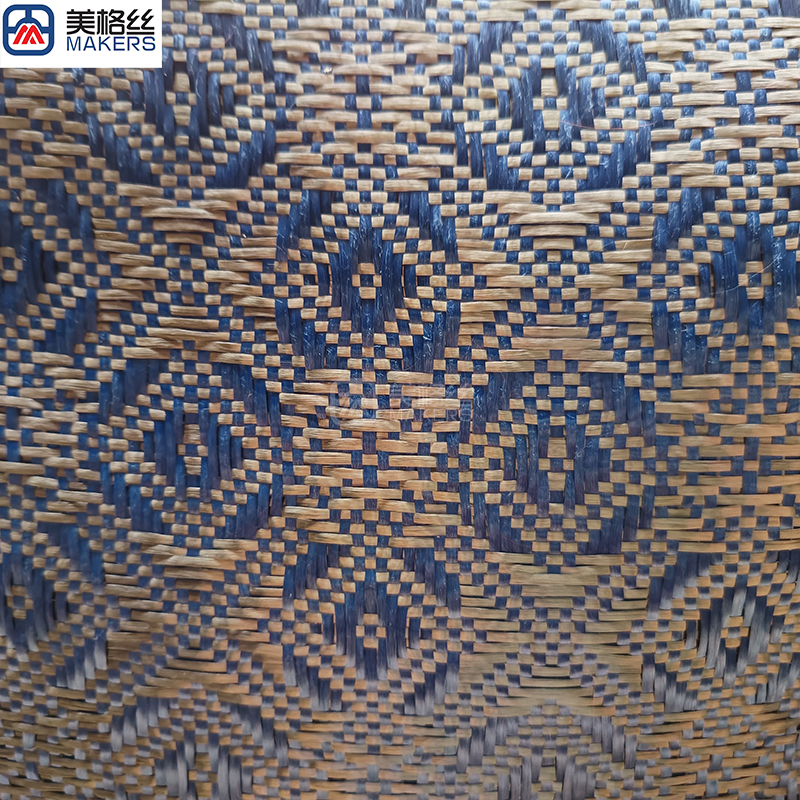 3k 240gsm rose pattern jacquard carbon fiber/kevlar hybrid fabric in blue