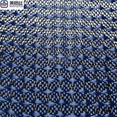 flexible 3k 240gsm real Rolls-Royce pattern blue jacquard carbon fiber/aramid kevlar hybrid woven fabric