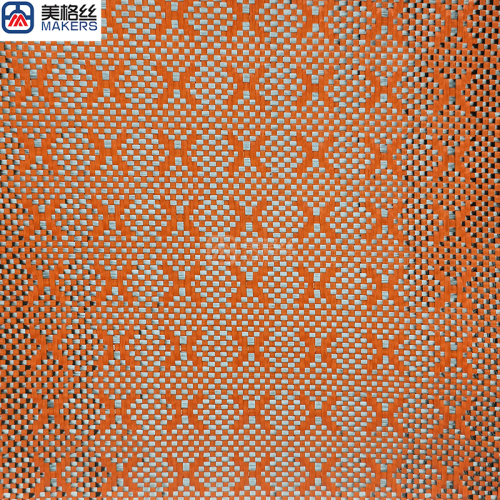 flexible 3k 240gsm X pattern orange jacquard carbon fiber/aramid kevlar hybrid woven fabric