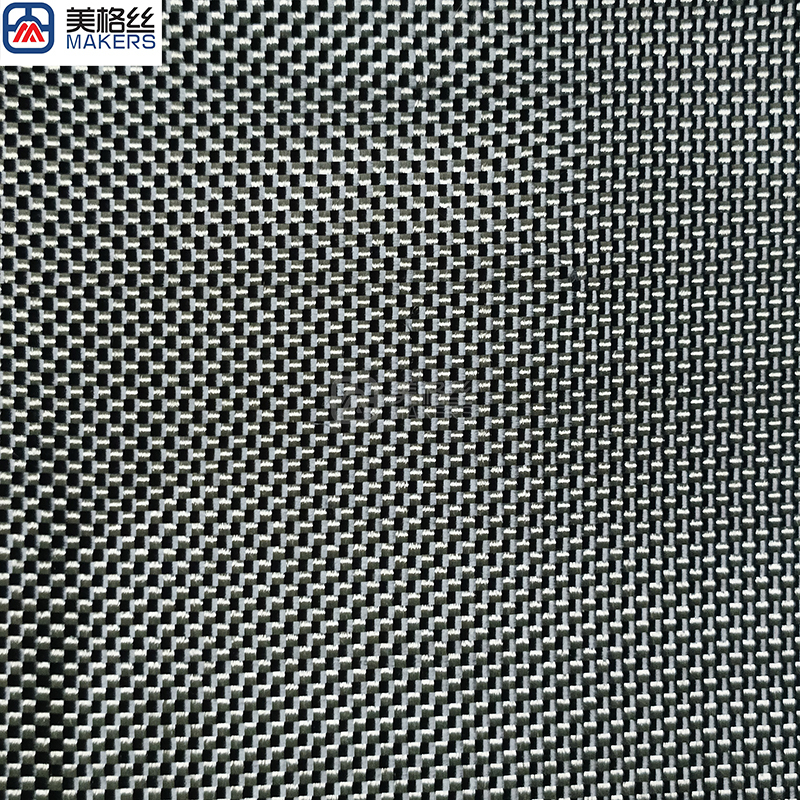 colored kevlar 1500D 230gsm plain woven pure aramid Kevlar fabric in black&grey