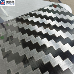 customized thickness 24K 200gsm twill Electronplated Spread Tow Carbon Fiber Fabric Hybrid Silver and Black carbon fiber sheet/plate