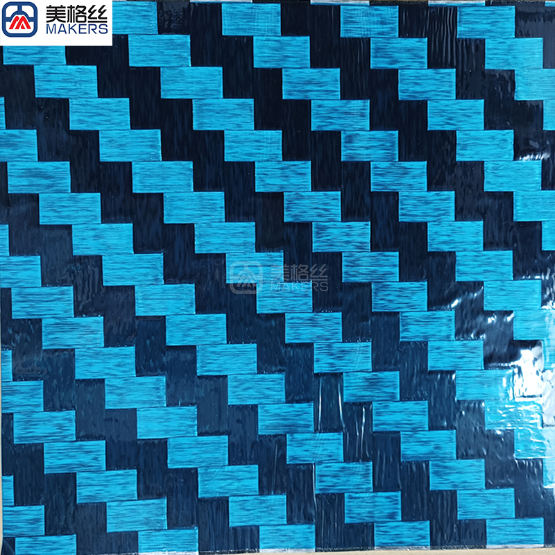 24K 200gsm Twill Electronplated Spread Tow Carbon Fiber Fabric Hybrid Silver and Black Prepreg