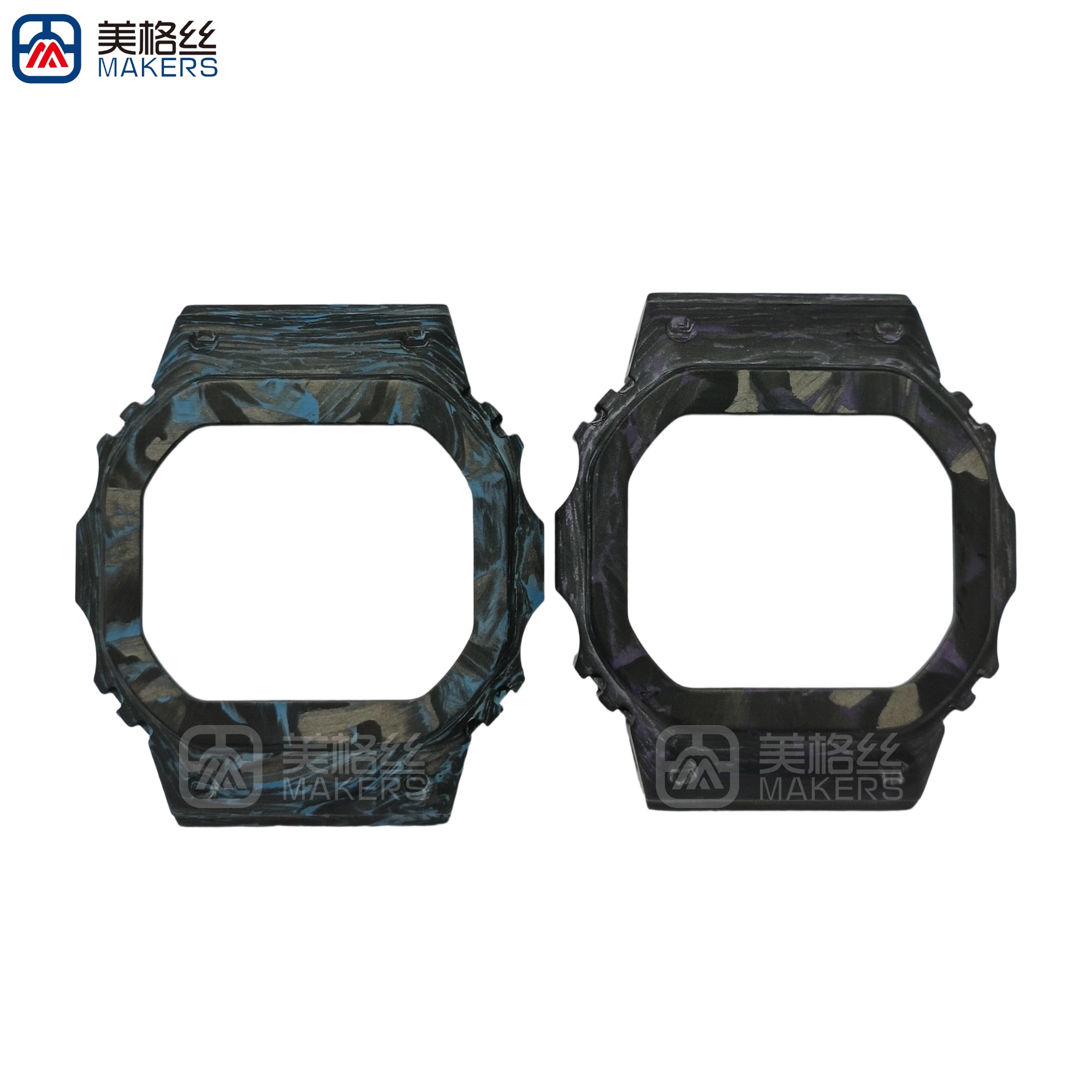 purple forged carbon fiber watch case carbon fiber parts