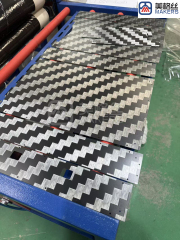 customized thickness 24K 200gsm twill Electronplated Spread Tow Carbon Fiber Fabric Hybrid Silver and Black carbon fiber sheet/plate