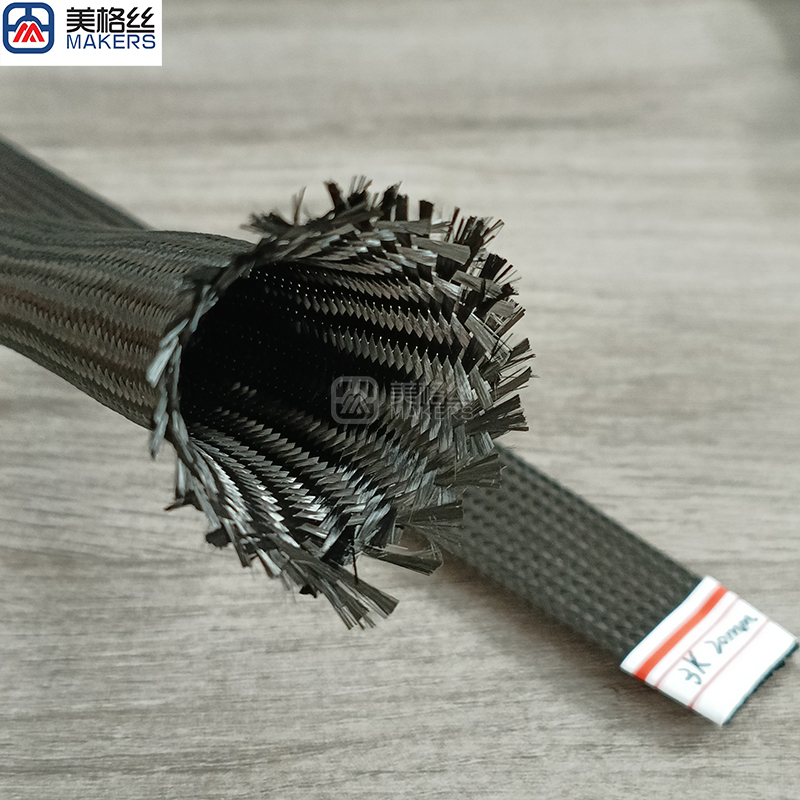 3k 20mm excellent quality carbon fiber sleeve braided sleeving rod sleeve cable sleeve protective sleeving