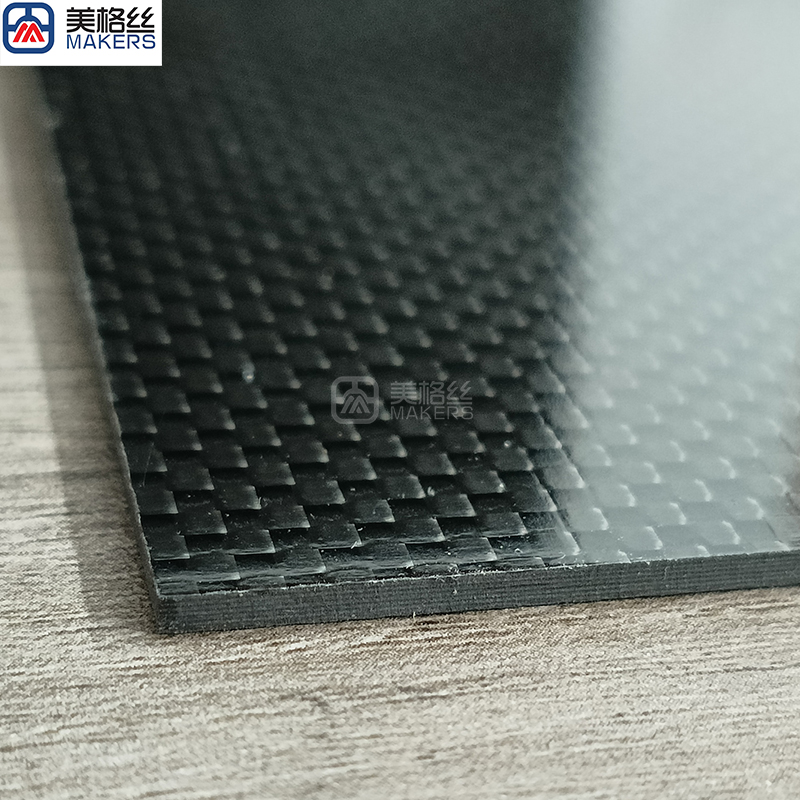 custom glossy finished plain weave carbon fiber sheet/plate 2mm thick