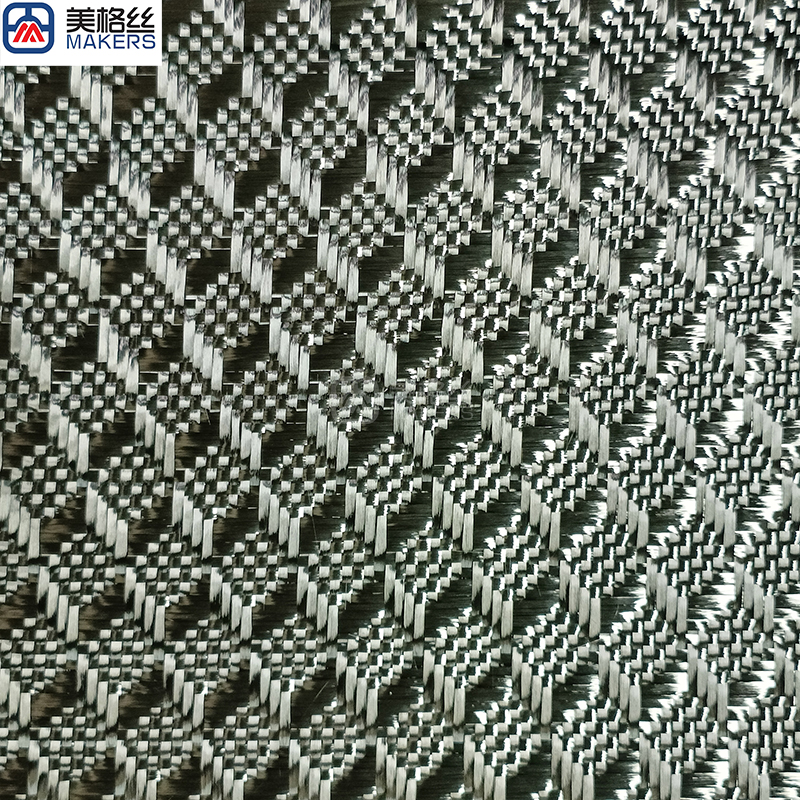 New 3K 240gsm Mini 3D cube pattern jacquard carbon fiber fabric