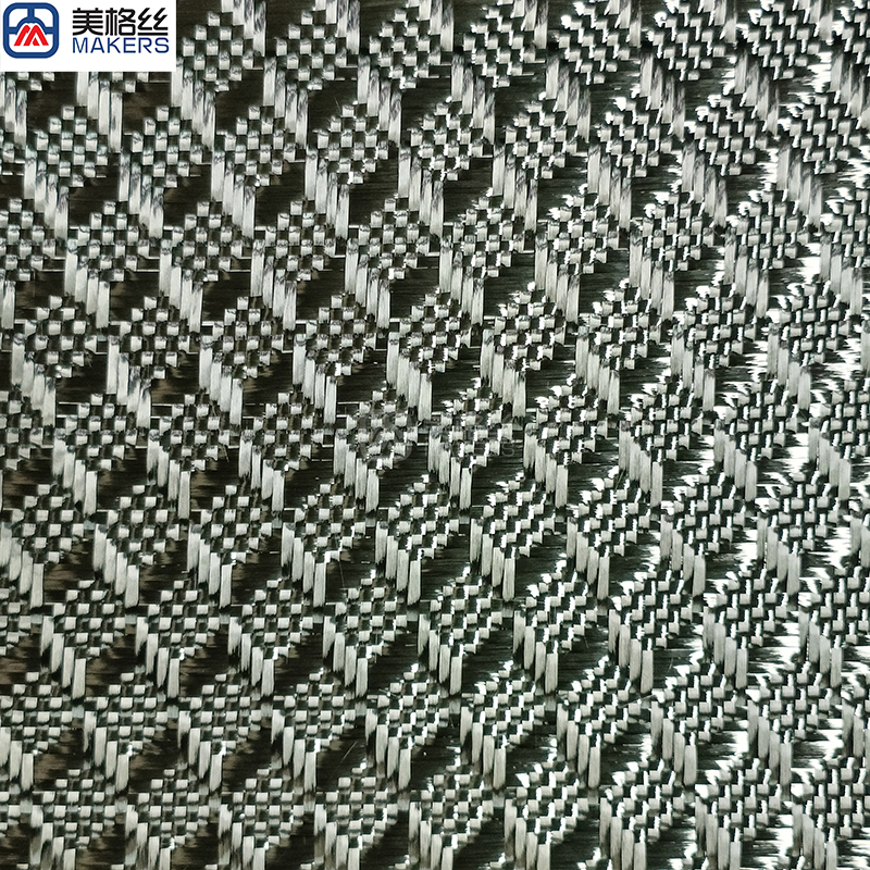 New 3K 240gsm Mini 3D cube pattern jacquard carbon fiber fabric