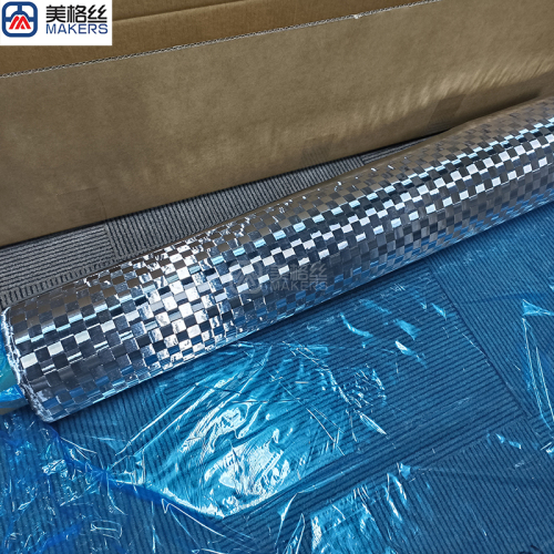 12K 100gsm 16x16mm plain weave silver electroplated carbon fiber spread tow carbon fiber fabric