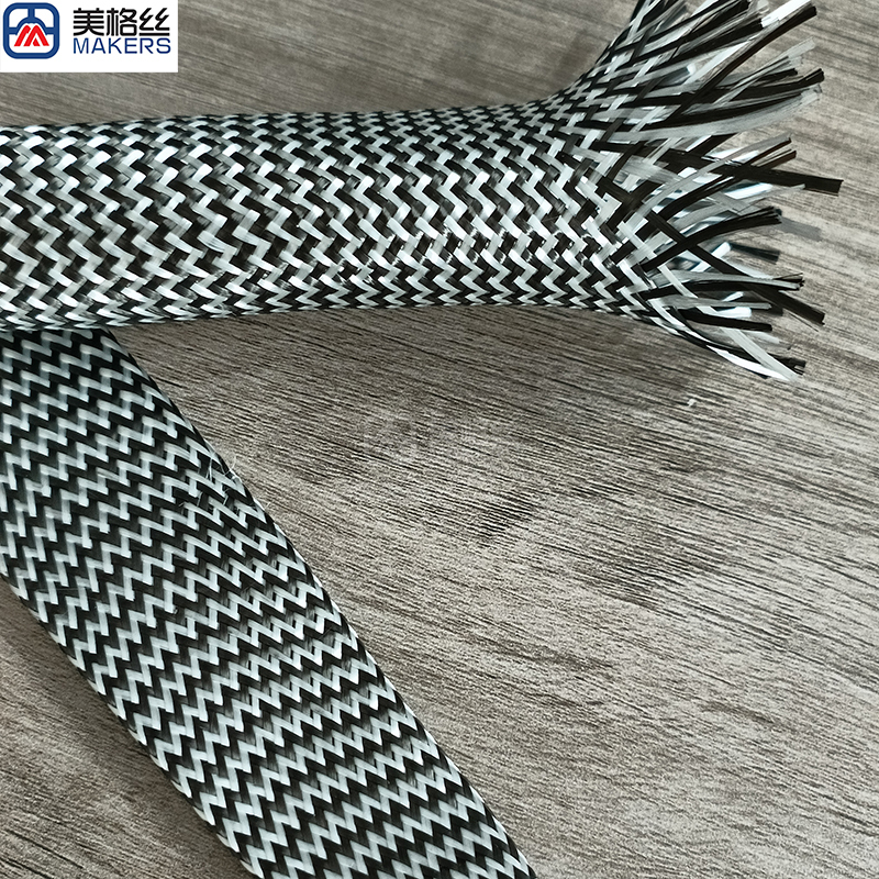 Carbon fiber/Fiberglass hybrid braided sleeves