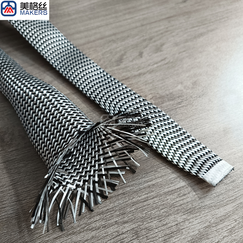 Carbon fiber/Fiberglass hybrid braided sleeves