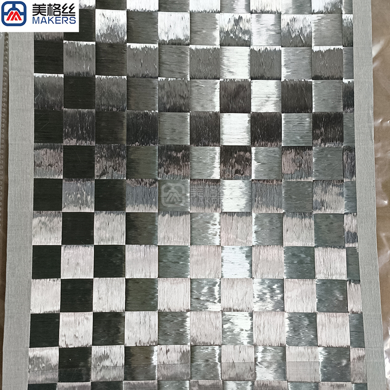 12K 183gsm 18x18mm plain weave silver electroplated carbon fiber spread tow carbon fiber fabric
