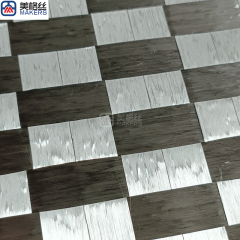 200gsm rectangle black/silver eletroplated hybrid spread tow carbon fiber fabric
