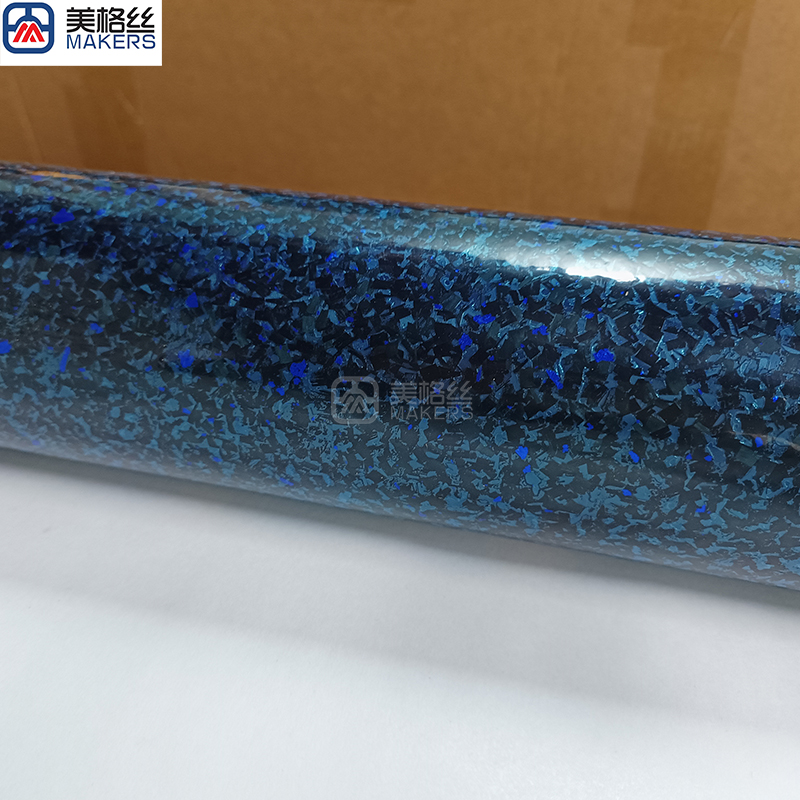 forged carbon fiber prepreg with blue flakes
