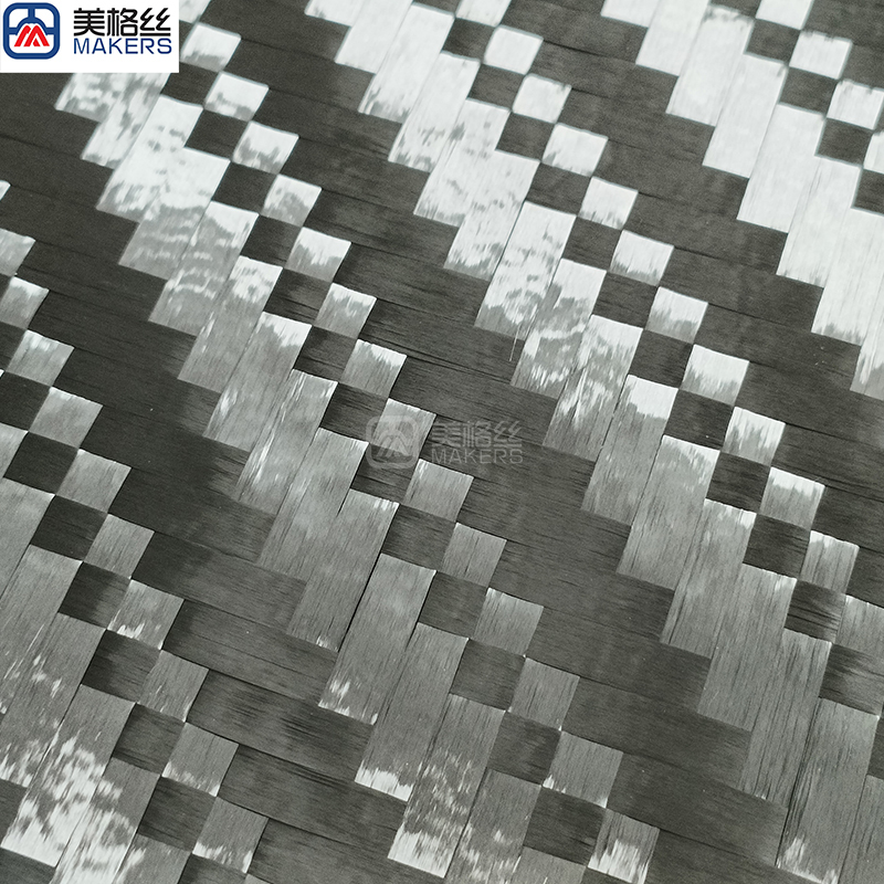 12K 200gsm | 8x8 | Braided Twill pattern |Stabilized spread tow carbon fiber fabric