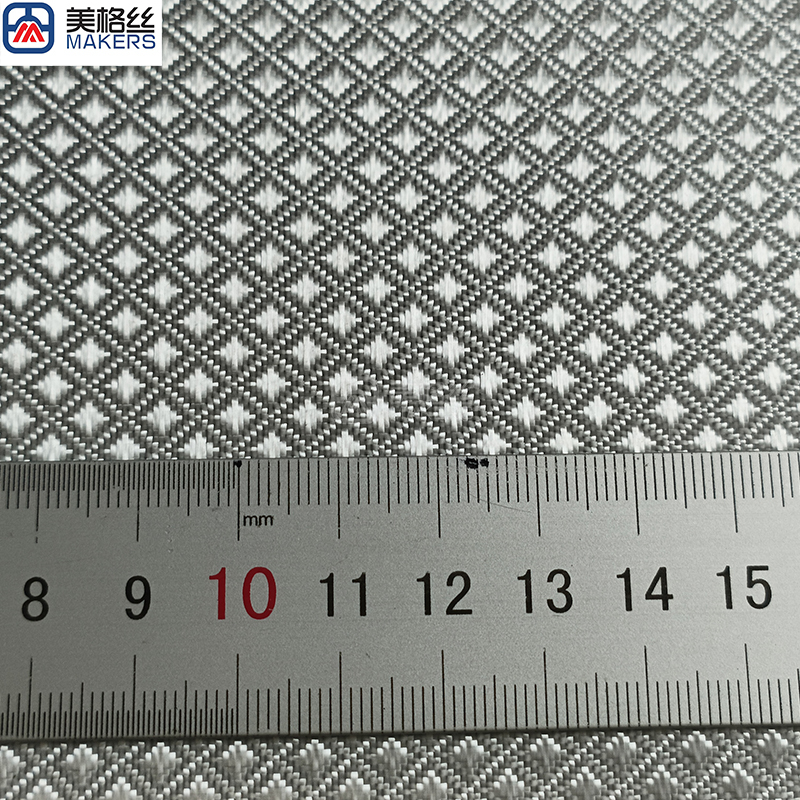 3K 220gsm square pattern E-Glass Fabric eletroplated fiberglass fabric in silver