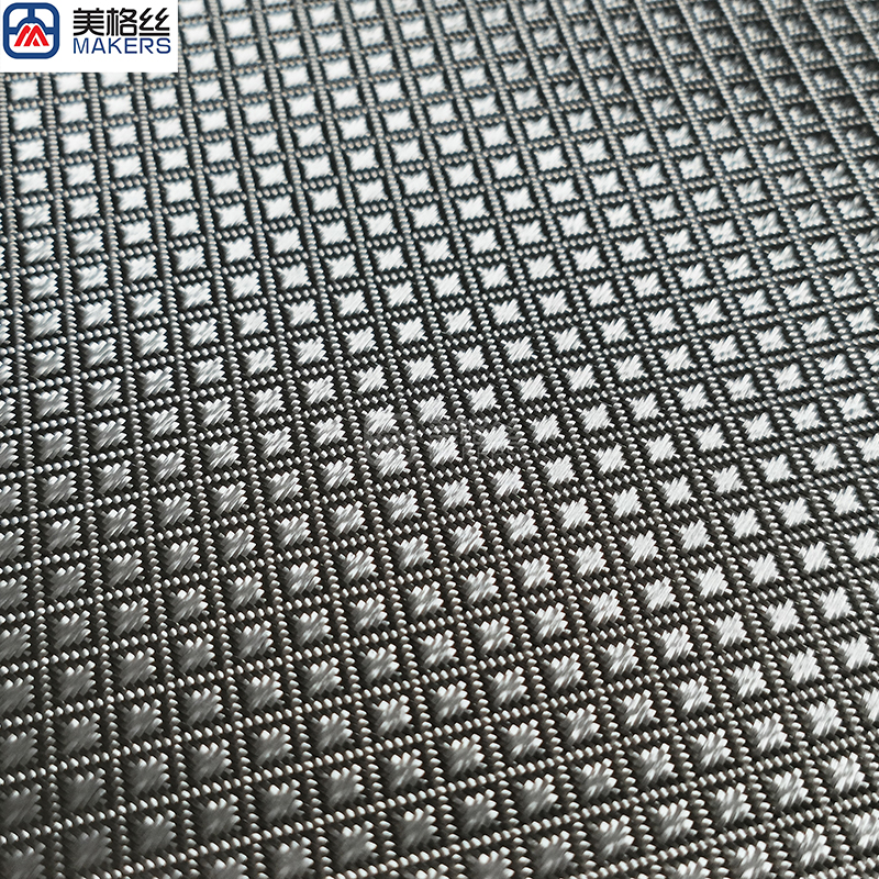 3K 220gsm square pattern E-Glass Fabric eletroplated fiberglass fabric in silver