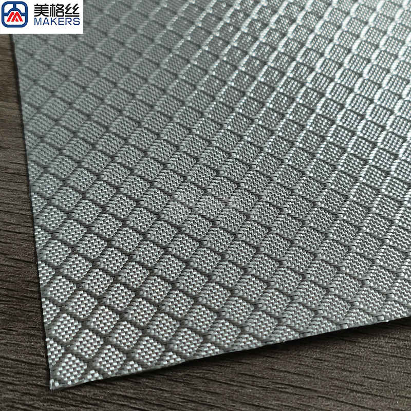 3K 220gsm diamond pattern E-Glass Fabric eletroplated fiberglass fabric in silver