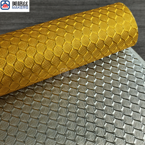 3k 220gsm 3D cube E-glass fabric eletroplated fiberglass fabric in gold