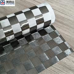 New launch low weight 100gsm plain | 16x16 black/silver eletroplated hybrid spread tow carbon fiber fabric