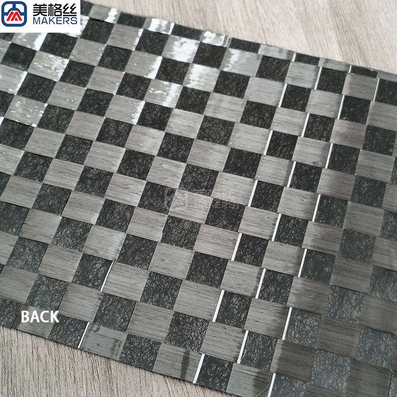 New launch low weight 100gsm plain | 16x16 black/silver eletroplated hybrid spread tow carbon fiber fabric