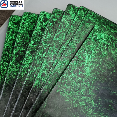 Luminous | Glow in the dark carbon fiber sheet in green