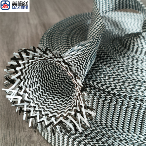 30mm 3K Carbon Fiber Fiberglass Hybrid Braided Sleeve Expandable
