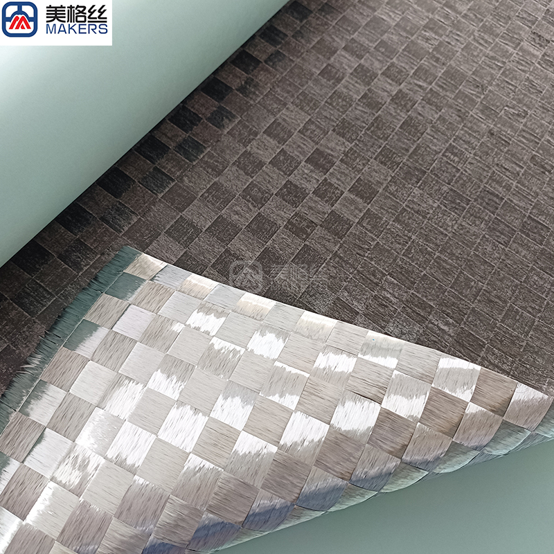 160gsm | 20x20 plain | eletroplated spread tow carbon fiber fabric in silver