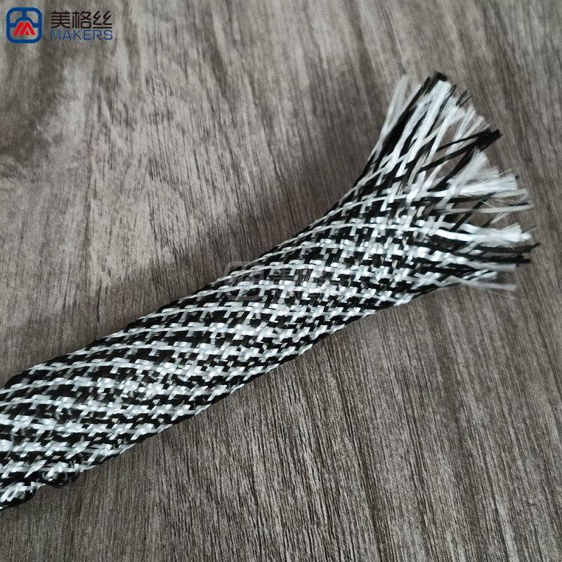 New style 25mm Carbon Fiber & Fiberglass Hybrid Braided Sleeve