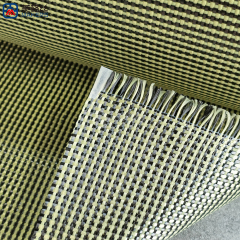 3K 150gsm 1+1 plain weave yellow/black carbon fiber/aramid hybrid fabric