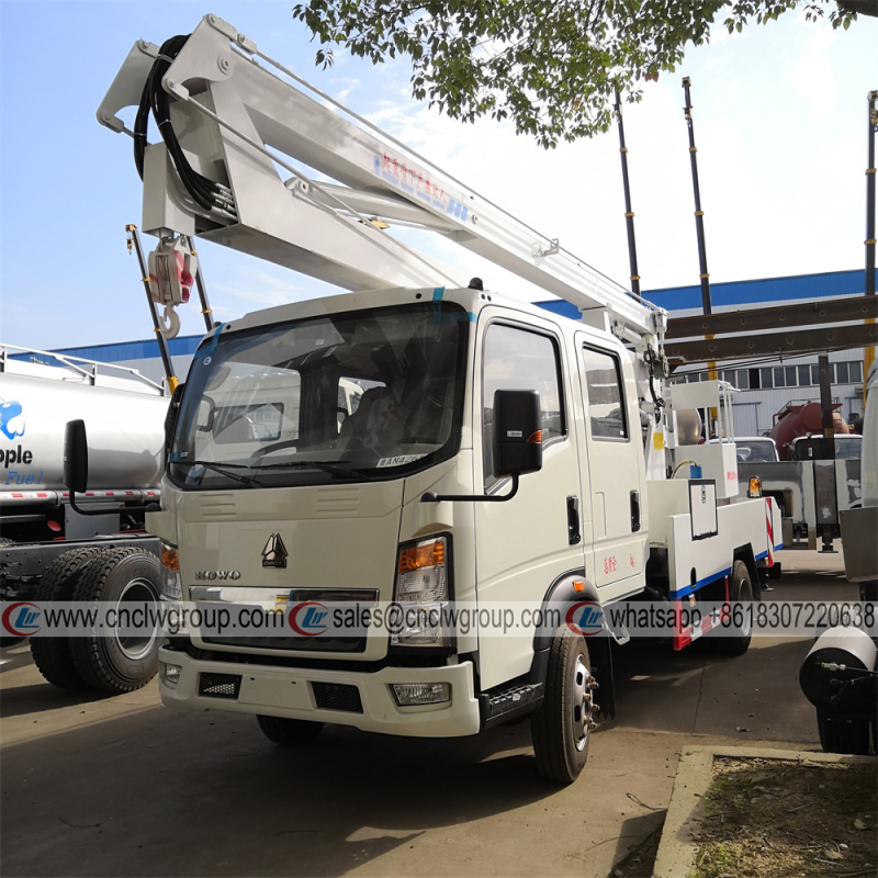 HOWO RHD Double Cab 16m Folding Aerial Truck