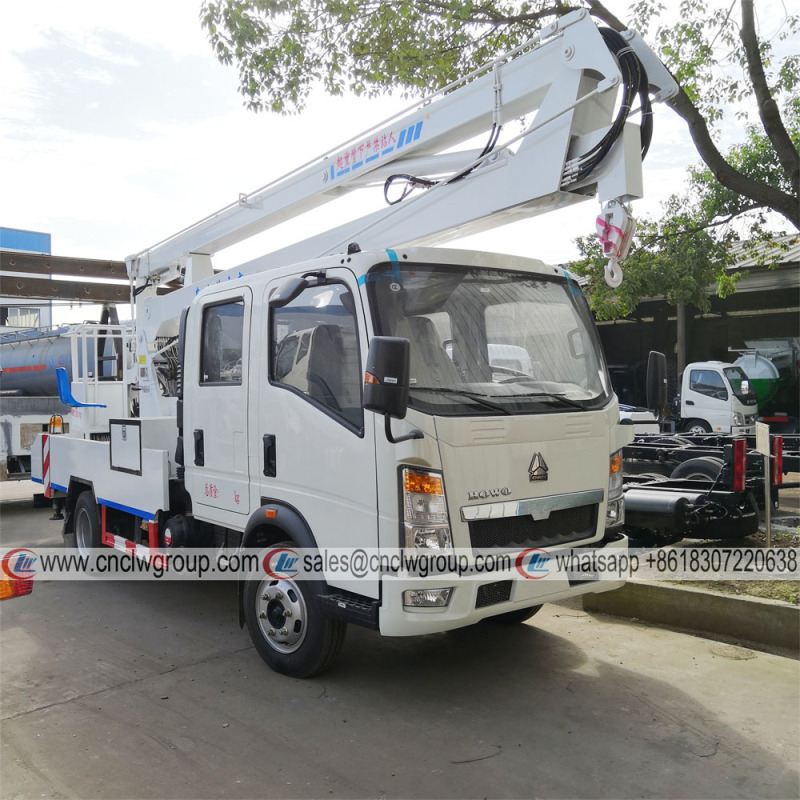 HOWO RHD Double Cab 16m Folding Aerial Truck