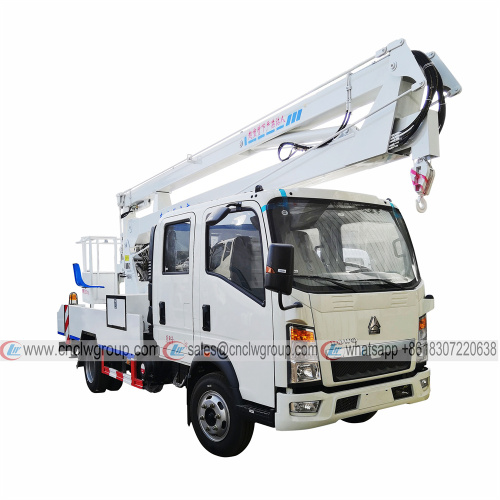 HOWO RHD Double Cab 16m Folding Aerial Truck