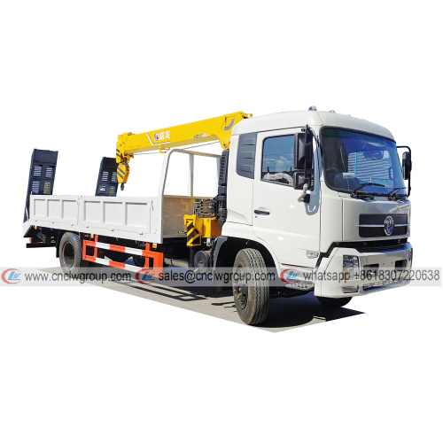 Dongfeng RHD flatbed truck with crane