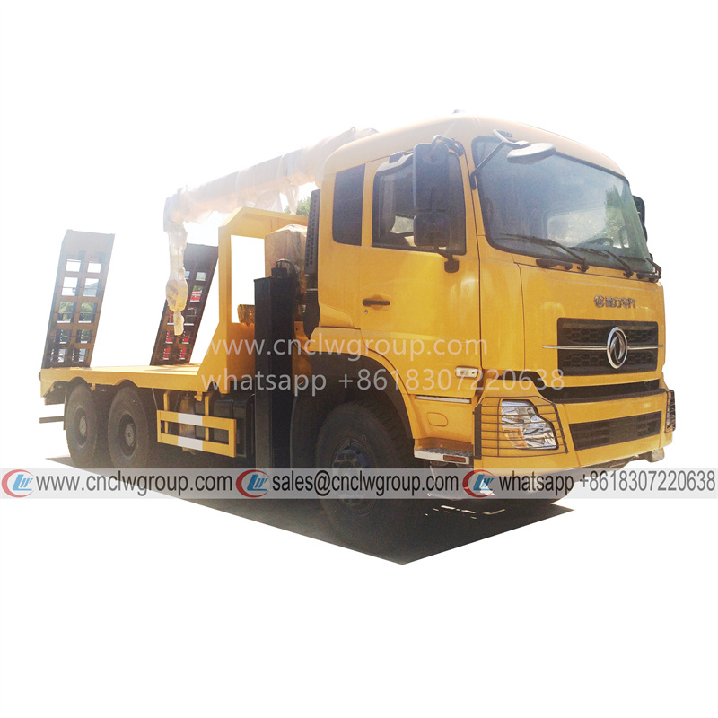 Dongfeng 6x4 20-25 Tons Flatbed Truck with Crane