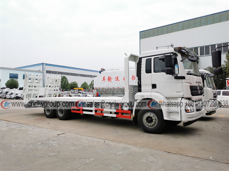 SHACMAN 20-25 Tons Self Loading Flat bed Truck Excavator Carrier Self Loader