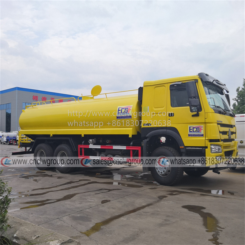 Sinotruk HOWO 6x4 18000l liter water bowser tanker sprinkler truck for sale
