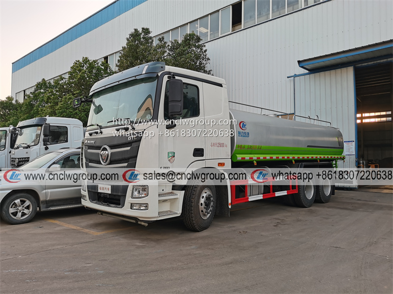Foton Auman 6x4 5000 gallon bulk water tanker truck with good price for sale