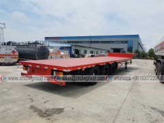 Chengli CLW 3-axle lowbed 40 ton 60 ton straight flat bed board container carrier low bed deck platform semi trailer for sale
