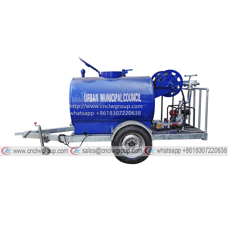1500 2000 liter mini trailer type water bowser tanker trailer for sale