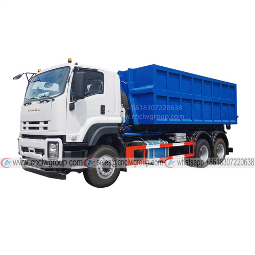 ISUZU VC46 10 Wheeler 20 ton hooklift truck waste bin skip carrier hook lift vehicle garbage truck for sale