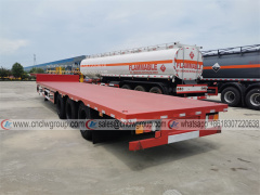 Chengli CLW 3-axle lowbed 40 ton 60 ton straight flat bed board container carrier low bed deck platform semi trailer for sale