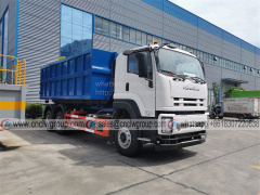 ISUZU VC46 10 Wheeler 20 ton hooklift truck waste bin skip carrier hook lift vehicle garbage truck for sale