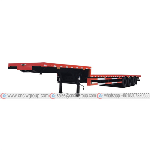 Chengli CLW 3-axle lowbed 40 ton 60 ton straight flat bed board container carrier low bed deck platform semi trailer for sale