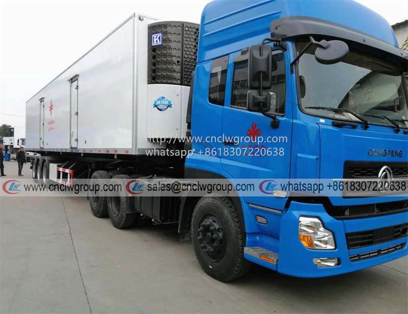 High quality 13 meter refrigerated box reefer van chilling van semi trailer for sale