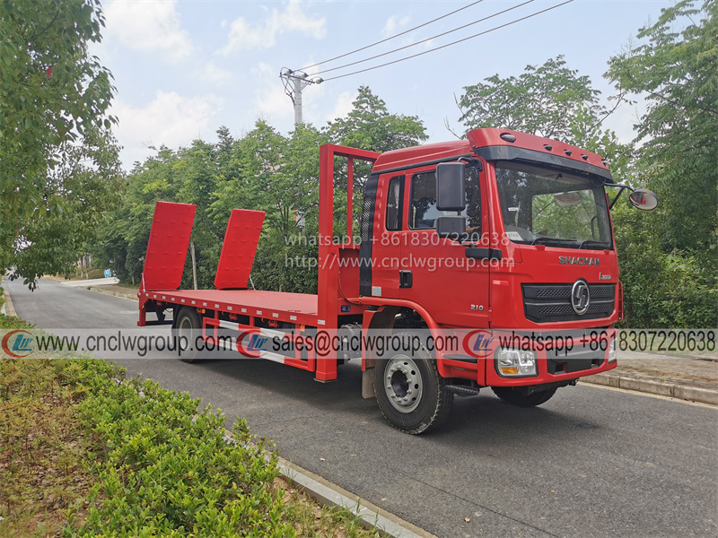 SHACMAN 10 ton hydraulic self loader with winch 6 wheeler self loading flatbed carrier truck for sale