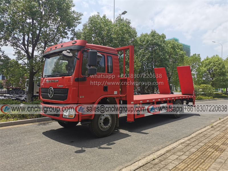 SHACMAN 10 ton hydraulic self loader with winch 6 wheeler self loading flatbed carrier truck for sale