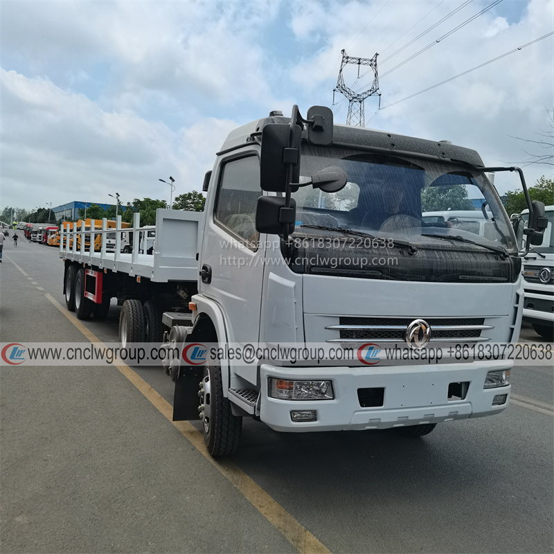Dongfeng 4x2 small light tractor head with 2 axle 20 ton flatbed cargo semi trailer
